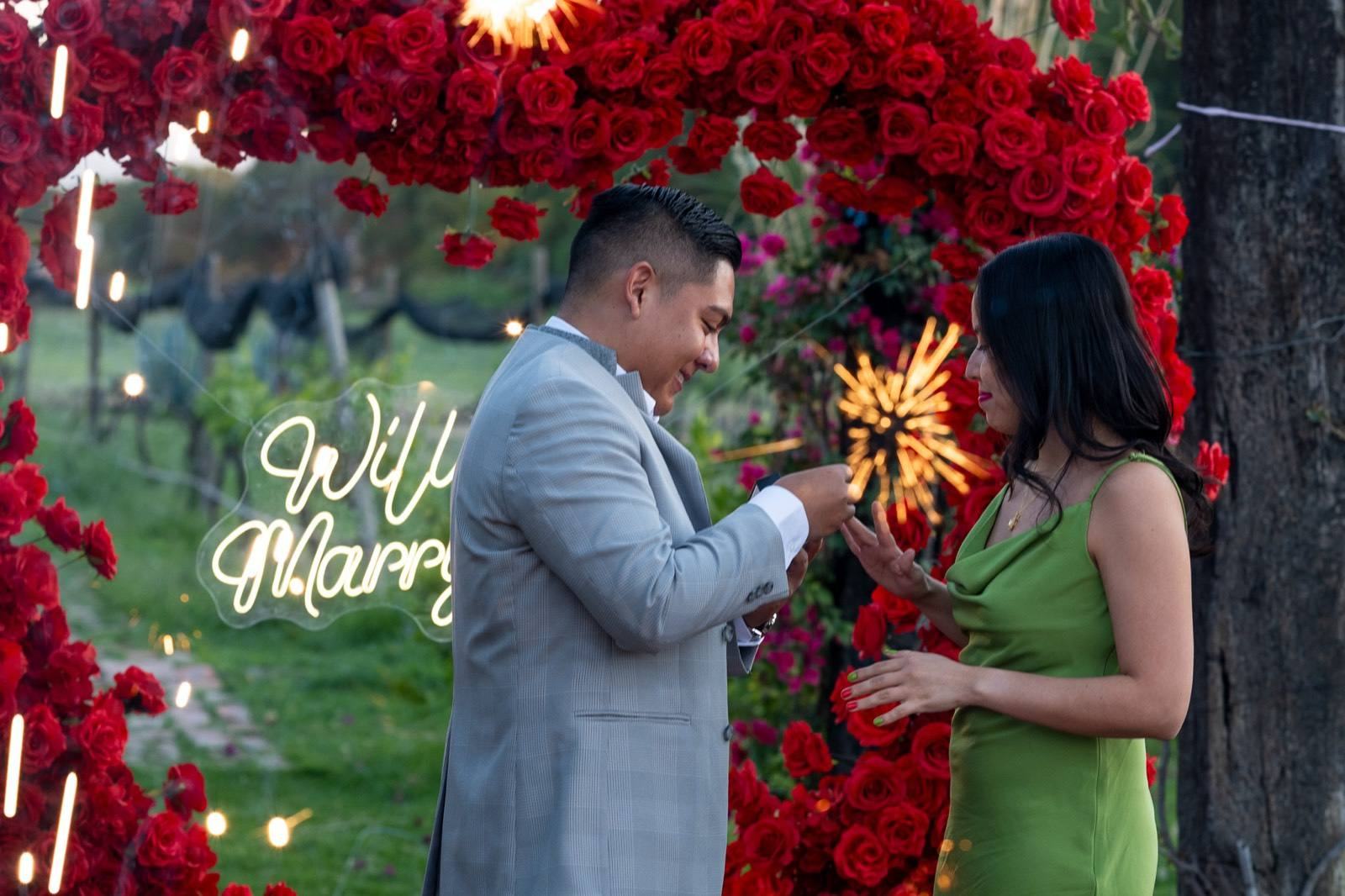 Pedida de matrimonio montada por AYV Proposals en Querétaro