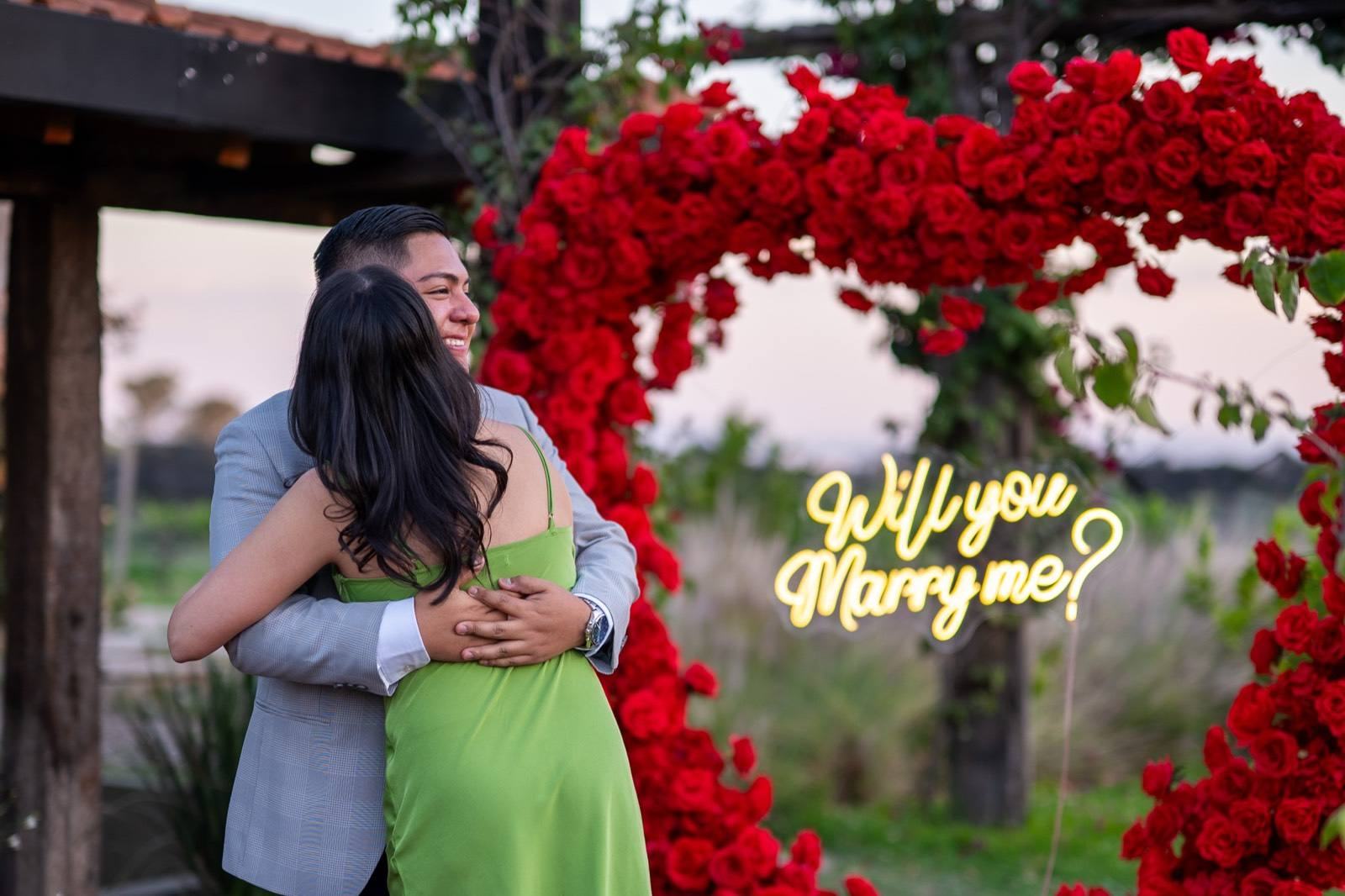 Pedida de matrimonio montada por AYV Proposals en Querétaro