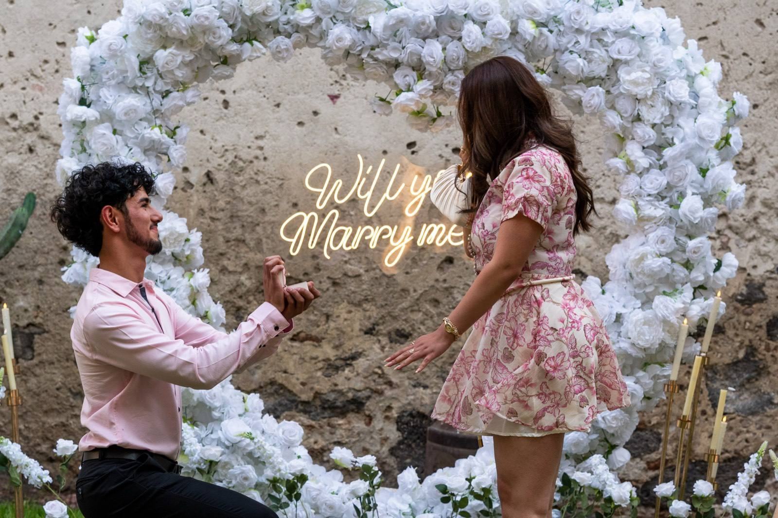 Pedida de matrimonio montada por AYV Proposals en Querétaro