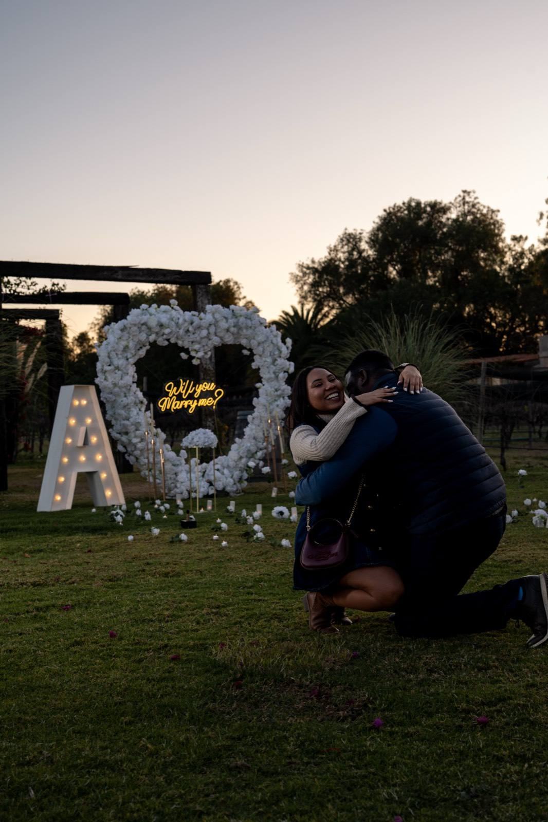 Pedida de matrimonio montada por AYV Proposals en Querétaro