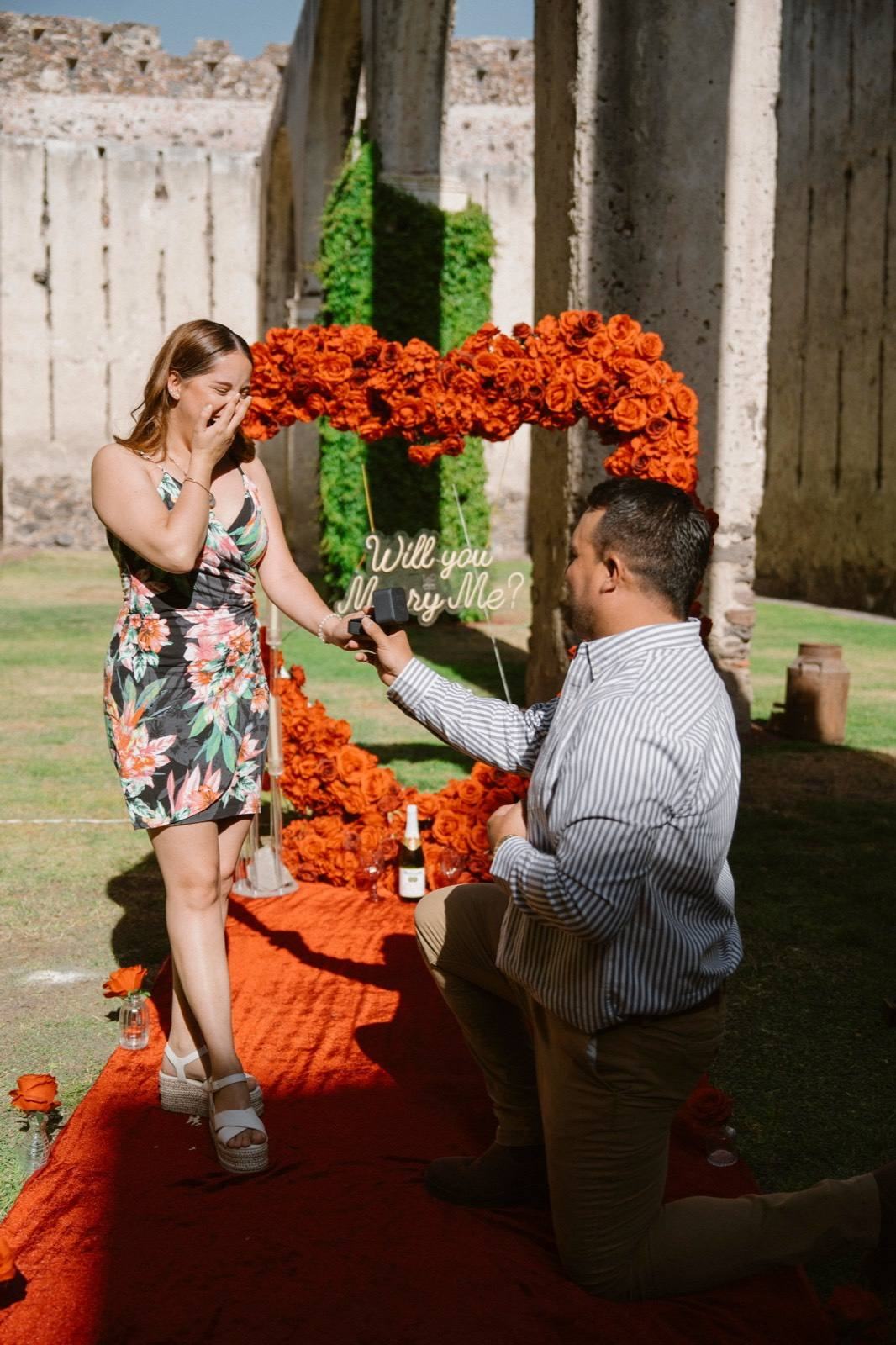 Pedida de matrimonio montada por AYV Proposals en Querétaro