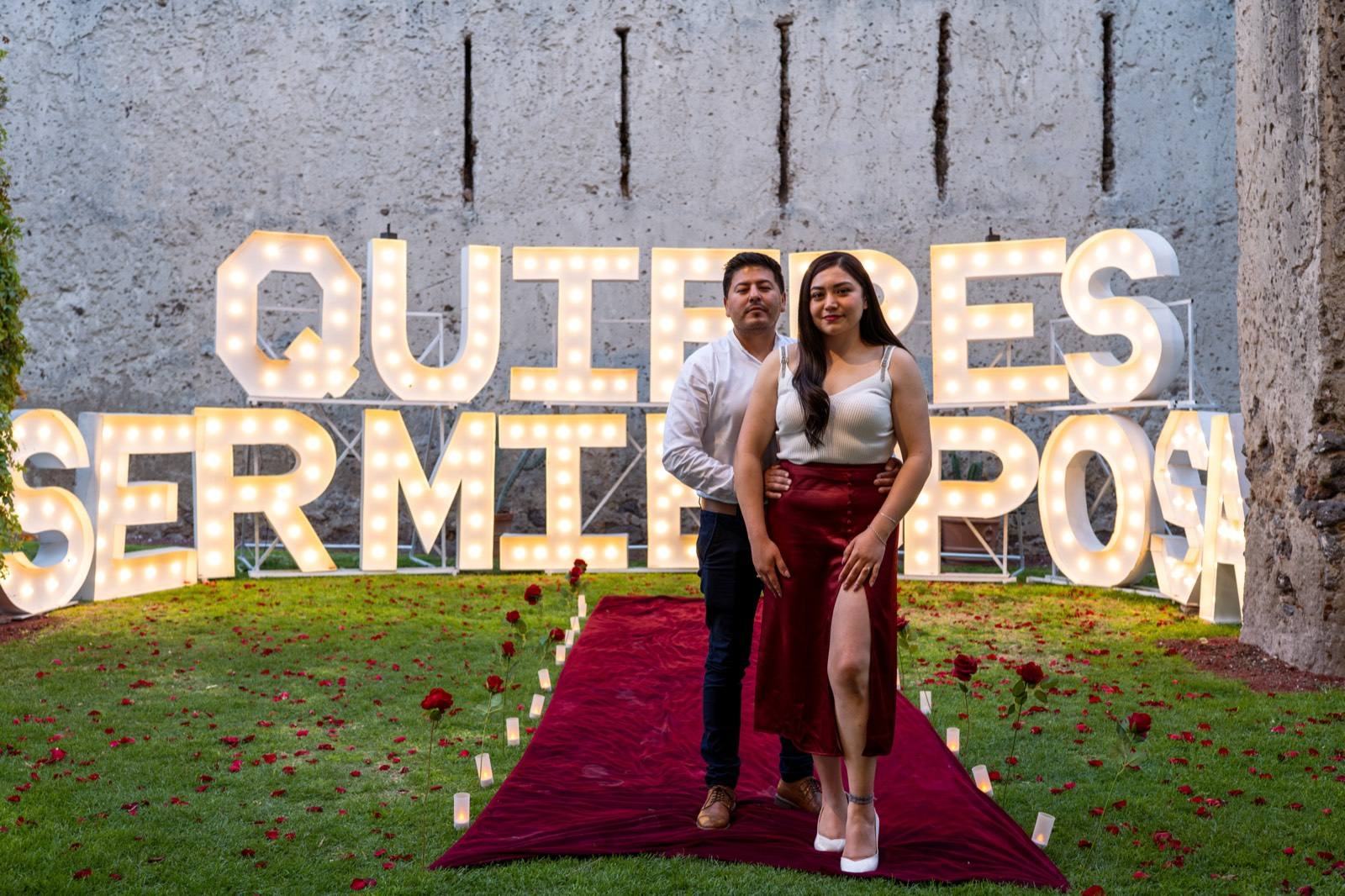 Pedida de matrimonio montada por AYV Proposals en Querétaro