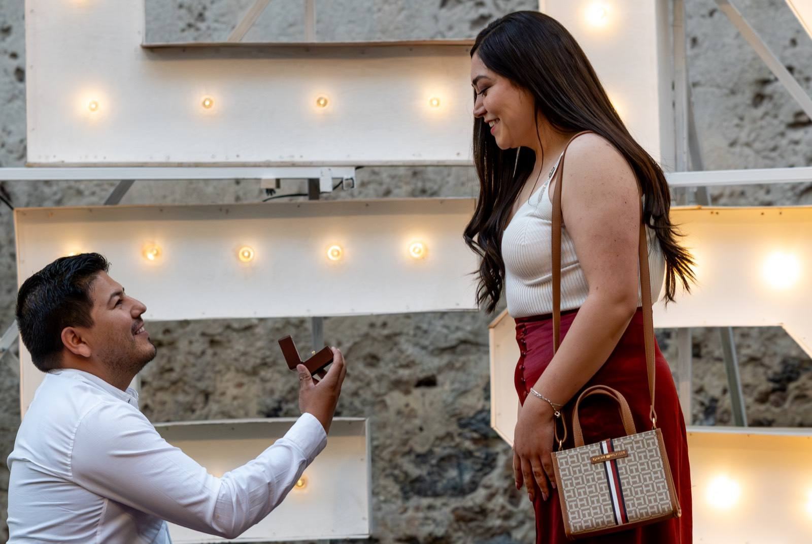 Pedida de matrimonio montada por AYV Proposals en Querétaro