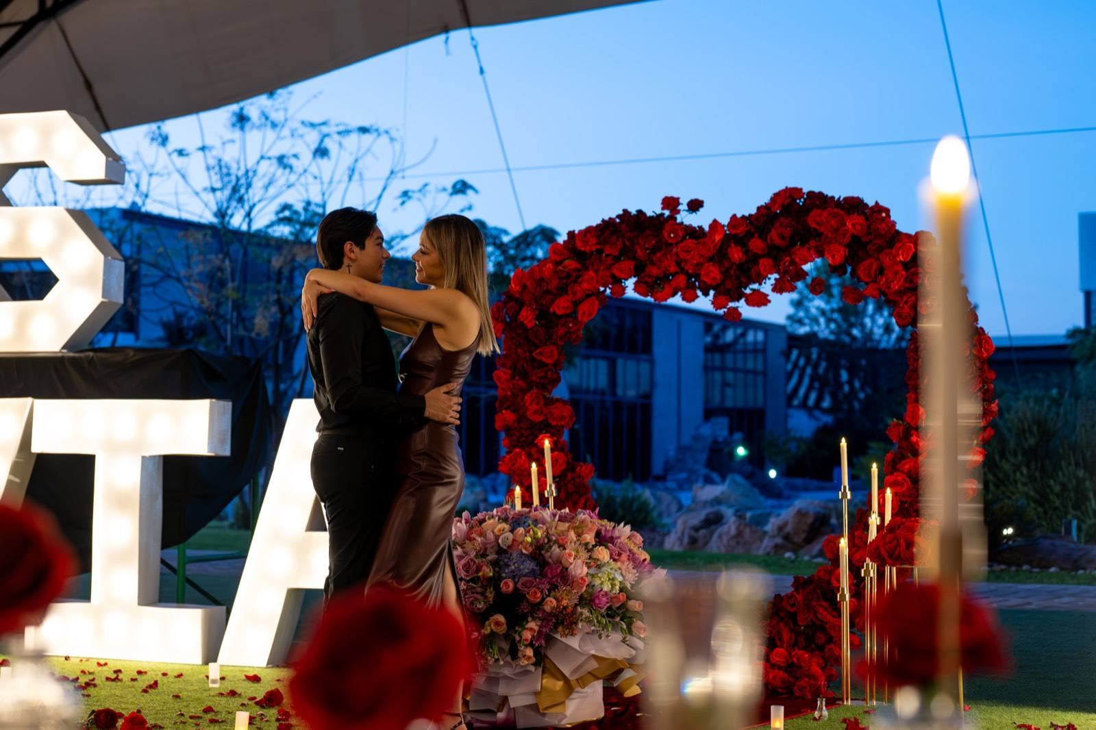 Pedida de noviazgo montada por AYV Proposals en Querétaro